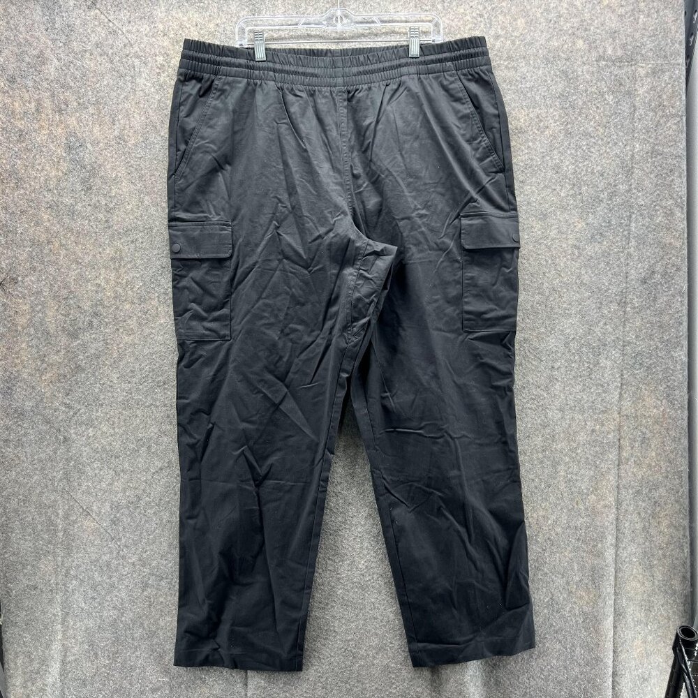 New Balance Pants Men 2XL Black Cargo Casual Cotton Straight Fit Pocket Vtg